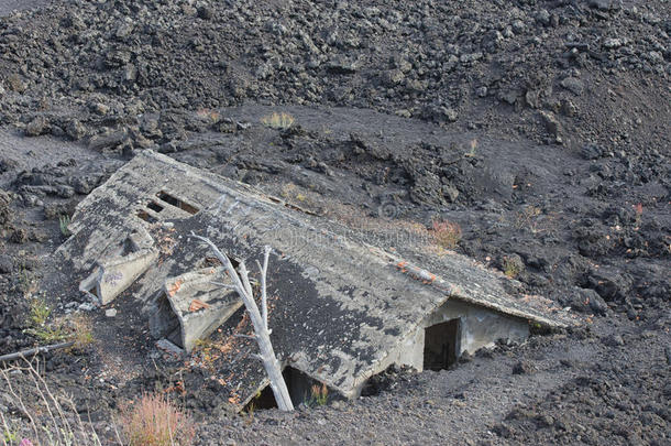 埃特纳火山喷发摧毁房屋