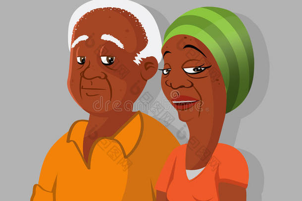 黑人老年夫妇