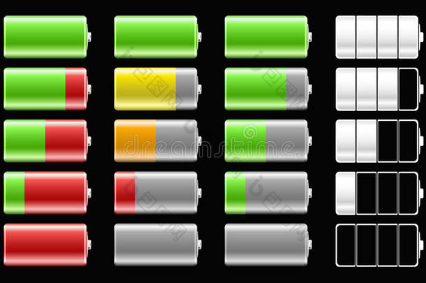 不同充电等级的电池图标