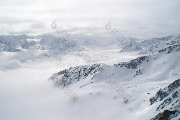 奥地利雪山冬季滑雪景观