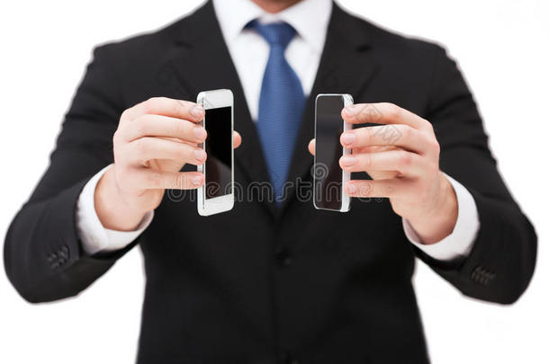 商家展示空白屏幕智能手机