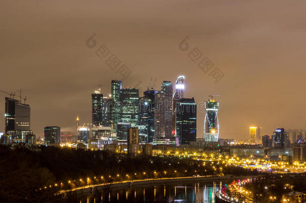 夜晚的城市，夜晚的莫斯科