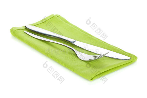 餐具或餐具毛巾上的刀叉套装