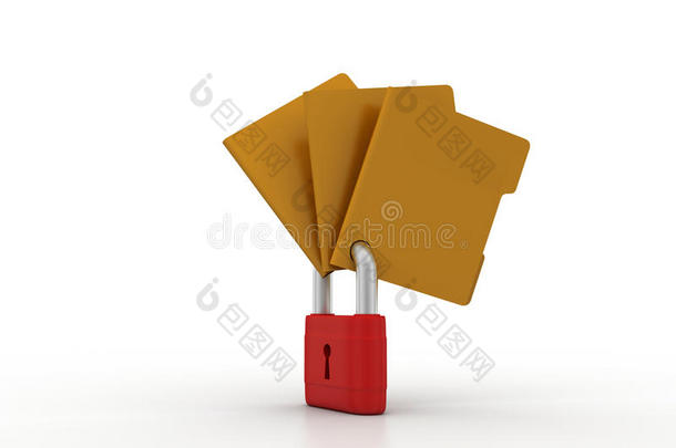 机密文件。文件夹上的挂锁