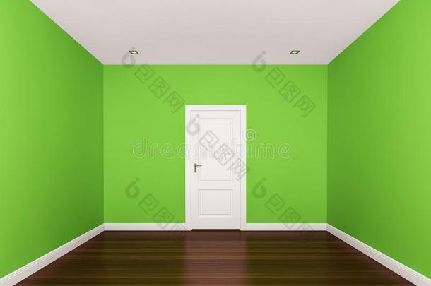 <strong>绿墙</strong>、空房间、3d室内