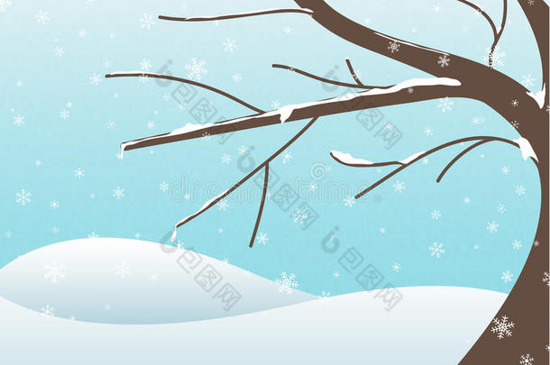冬季树木插画