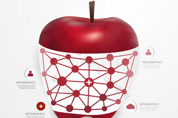 现代设计<strong>apple</strong> dot简约风格信息图形模板