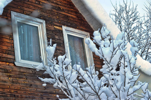 冬季美丽的雪屋