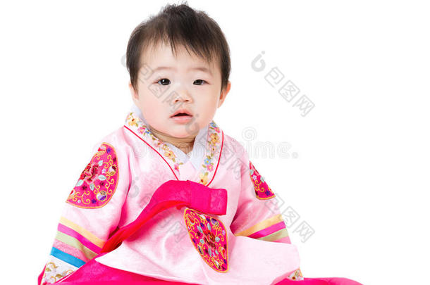 韩国传统韩服小女孩