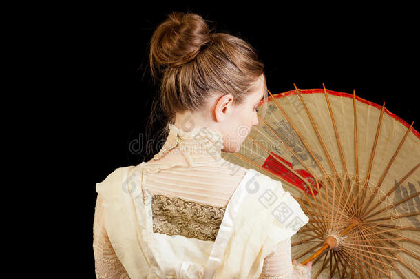 维多利亚女装后背中式雨伞