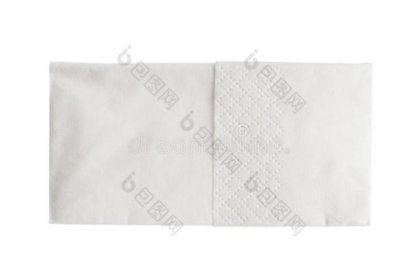 折叠的白纸手帕隔离在白色上
