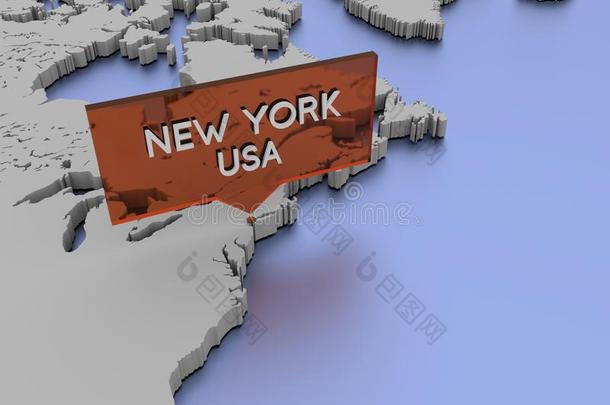 <strong>三维世界地图</strong>插图-纽约，美国