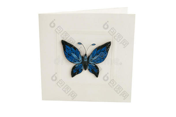 蝴蝶装饰的手工明信片