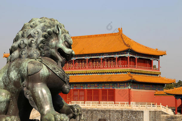 中国北京紫禁城铜像