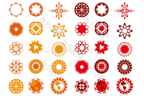 各种红色和橙色标志设计
