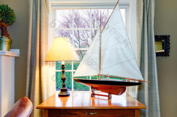 手工帆船-经典客厅d的绝佳装饰理念