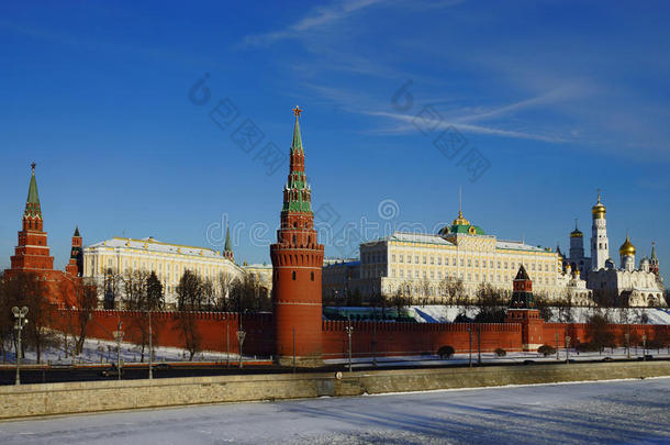 <strong>克里姆林</strong>宫堤防和莫斯科<strong>克里姆林</strong>宫。俄罗斯