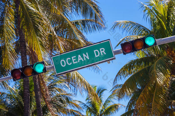 著名街道海洋大道路牌