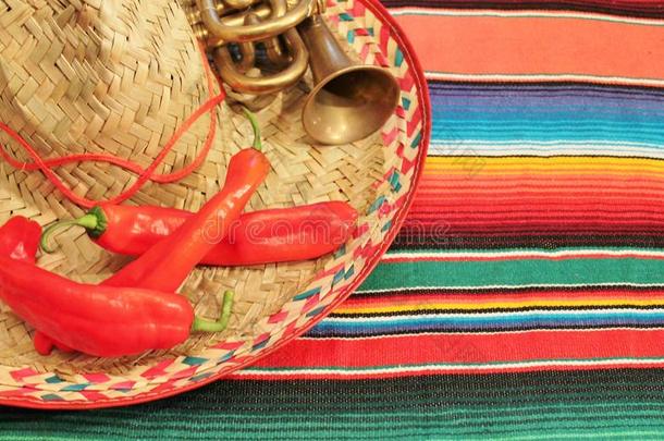 墨西哥嘉年华披风背景墨西哥红辣椒，照片，照片，图片，图片