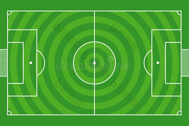 足球场或足球场俯视图-矢量