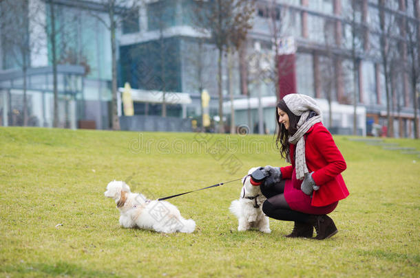 <strong>孕妇</strong>遛狗冬季<strong>写真</strong>