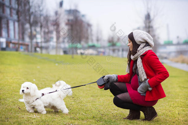 <strong>孕妇</strong>遛狗冬季<strong>写真</strong>