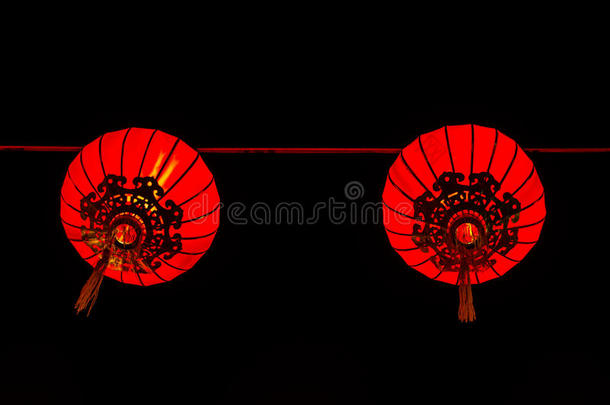 春节期间的中国灯笼