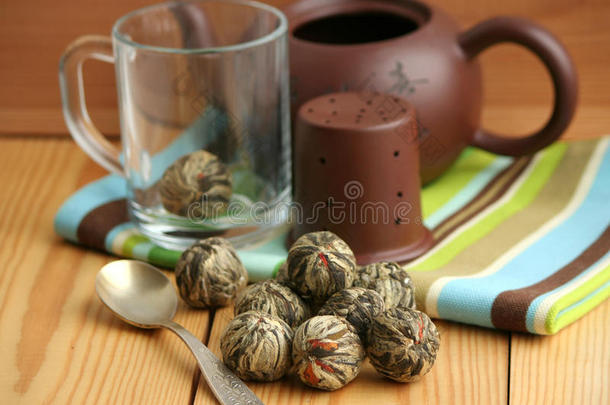 茉莉花茶杯壶中国绿茶球