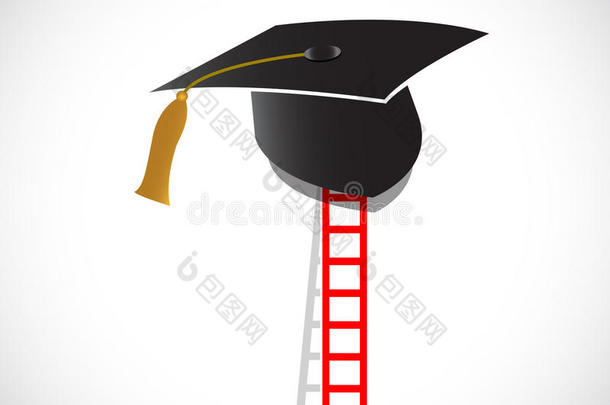 毕业阶梯。插画设计