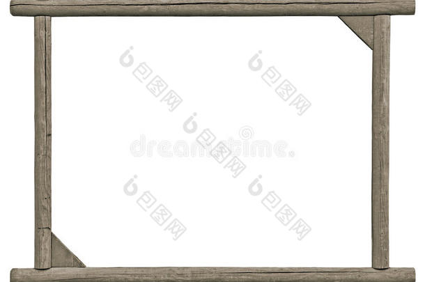 空白招牌框，独立复制空间，灰色木质纹理