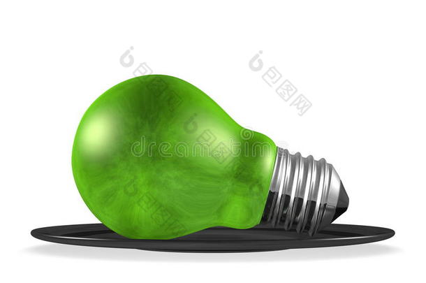 黑碟绿色灯泡