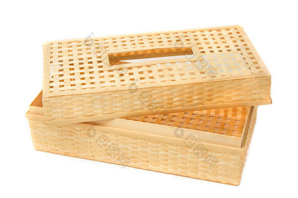 竹编纸巾盒