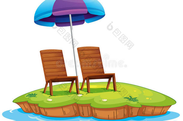 岛上有两把木椅
