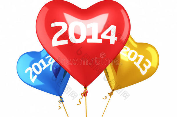 2014新年与新年气球概念