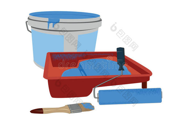 油漆工具和油漆罐