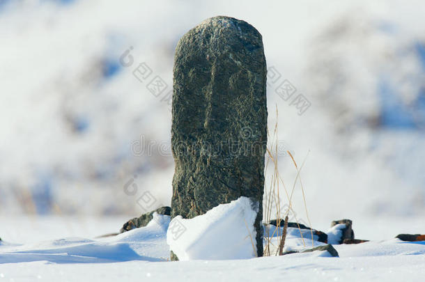 古代突厥人墓上的纪念碑