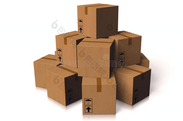3d图形、送货包装、包装盒、运输、准时、快速