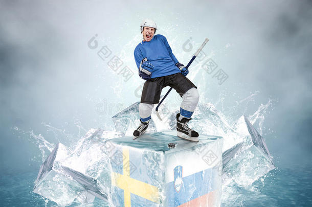 尖叫的冰球运动员：瑞典对斯洛文尼亚四分之一决赛。