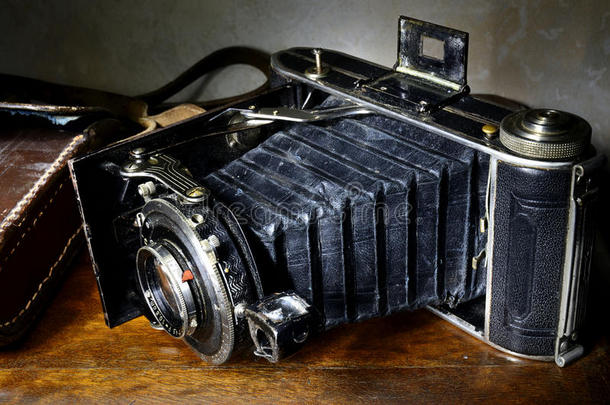 怀旧古董风箱相机