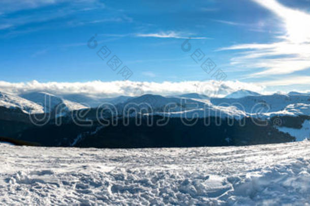 冬季景观全景，雪山景观