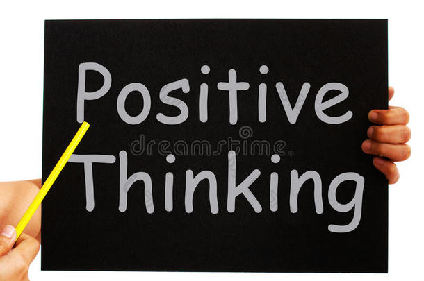 积极思考黑板显示乐观