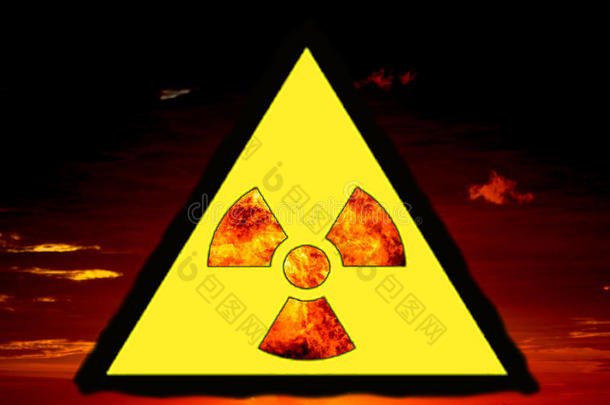 代表辐射危险的核标志、警告标志