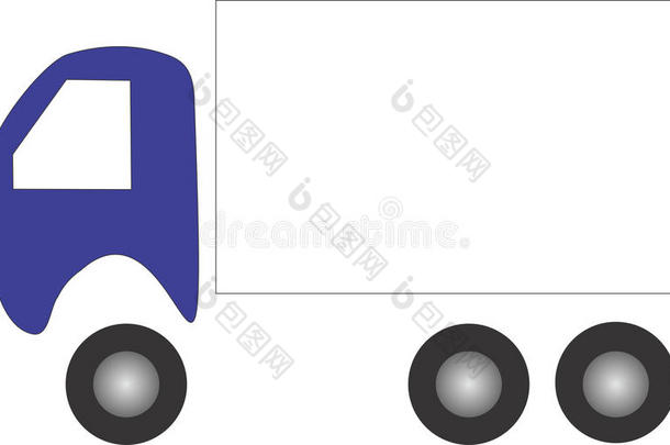 简单的平面设计卡车标志，留有文字空间