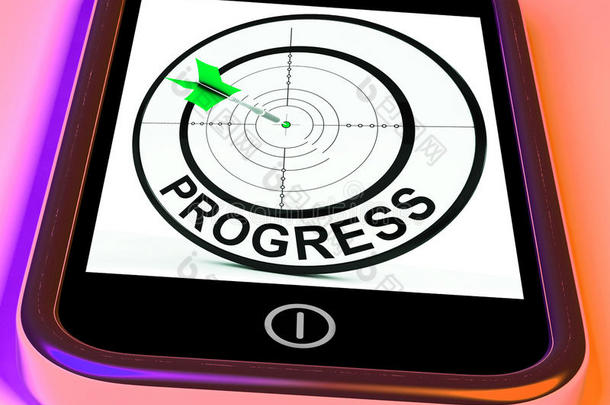 进步智能手机显示进步进步和目标