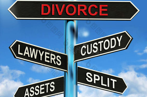 离婚路标意味着监护权分割资产和律师