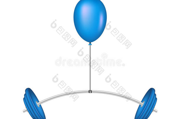 举着<strong>沉重杠铃</strong>的蓝色气球