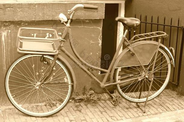 特色BrocanteSepia自行车，阿姆斯特丹，荷兰
