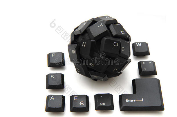 黑键盘球体