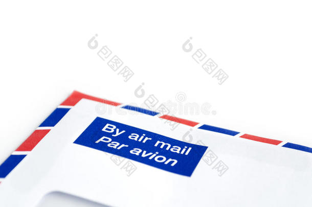 航空邮件信封，留白文字