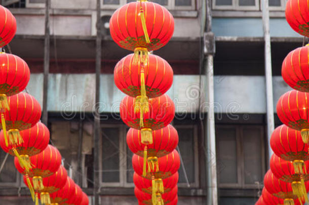 中国新年的灯笼装饰。